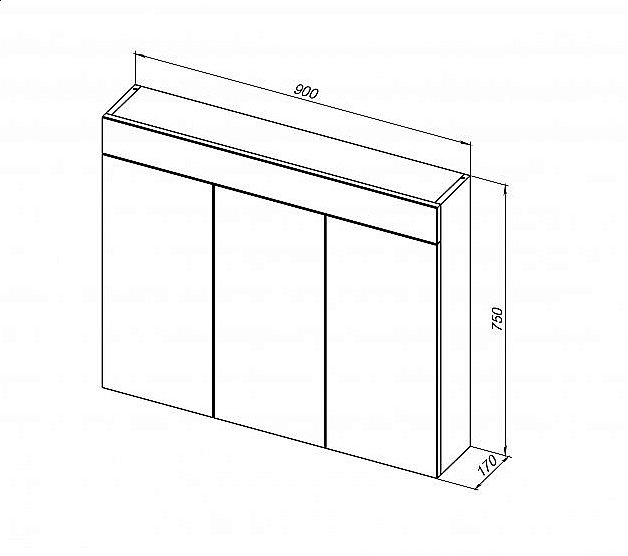 Зеркальный шкаф De Aqua Эколь 184804 90 белый купить в интернет-магазине сантехники Sanbest