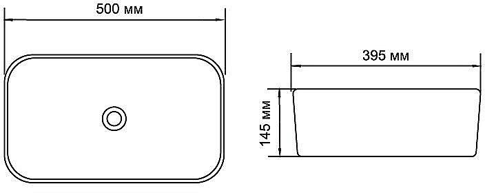 Раковина накладная Aquanet Lake-1-MB 50 245829 черная матовая купить в интернет-магазине Sanbest