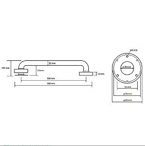 Поручень Bemeta Help 301100503 белый купить в интернет-магазине сантехники Sanbest