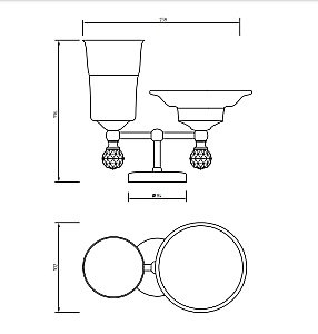 Держатель со стаканом и мыльницей Migliore Amerida ML.AMR-60.410.BR бронза/swarovski купить в интернет-магазине сантехники Sanbest