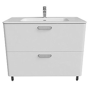 Тумба с раковиной Iddis Brick BRI10WFi95K 100 белая для ванной в интернет-магазине Sanbest