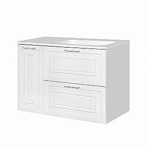 Тумба с раковиной универсальная Style Line АЛЬБА 90 белая/правая для ванной в интернет-магазине Sanbest