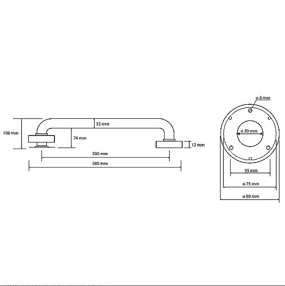 Поручень Bemeta Help 301100503 белый купить в интернет-магазине сантехники Sanbest