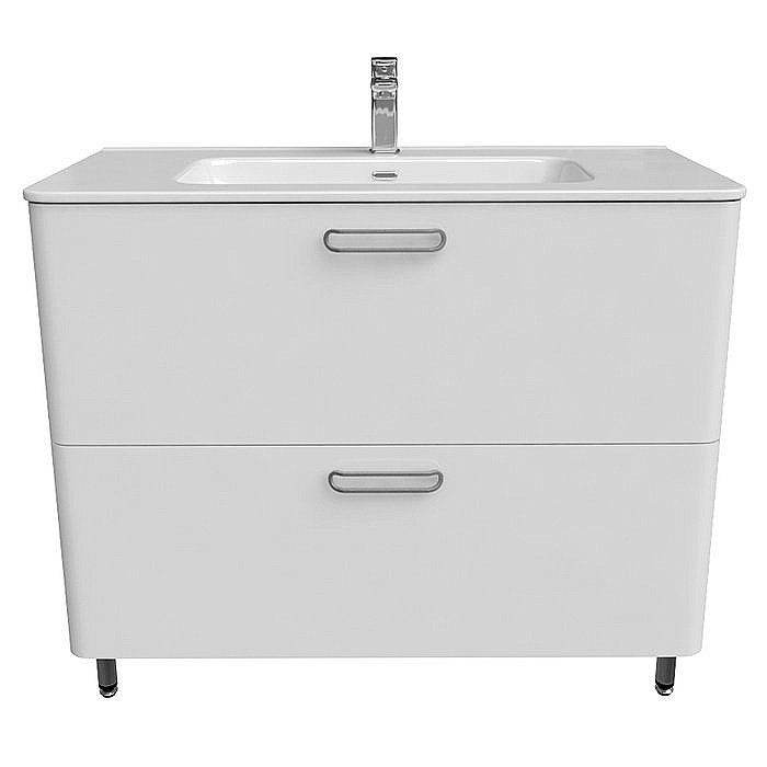 Тумба с раковиной Iddis Brick BRI10WFi95K 100 белая для ванной в интернет-магазине Sanbest