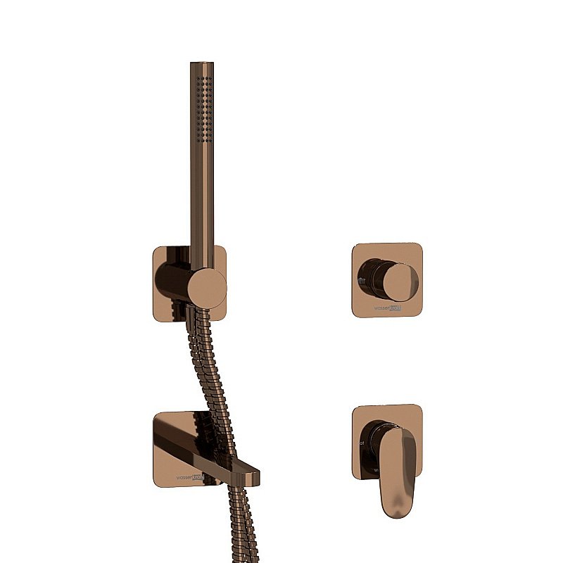 Смеситель для ванны WasserKRAFT Asphe SET2856 розовое золото купить в интернет-магазине сантехники Sanbest