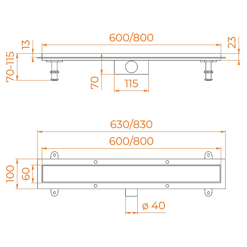 Душевой трап RGW SDR-34-80 Хром купить в интернет-магазине Sanbest