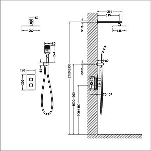 Душевая система Timo Petruma SX-5059/17SM золото матовое купить в интернет-магазине сантехники Sanbest
