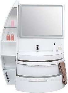 Шкаф-пенал De Aqua Эскалада RS0 белый для ванной в интернет-магазине сантехники Sanbest