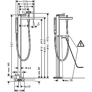 Смеситель для ванны Hansgrohe Finoris 76445000 хром купить в интернет-магазине сантехники Sanbest