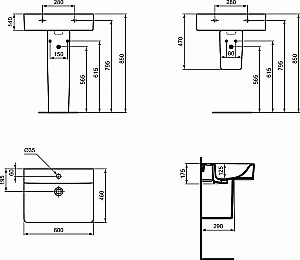 Раковина на пьедестале Ideal Standard Connect 60 E794501 белая купить в интернет-магазине Sanbest