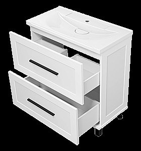 Тумба с раковиной Misty Модерн - 80 П-Мод07080-011Пр белая для ванной в интернет-магазине Sanbest