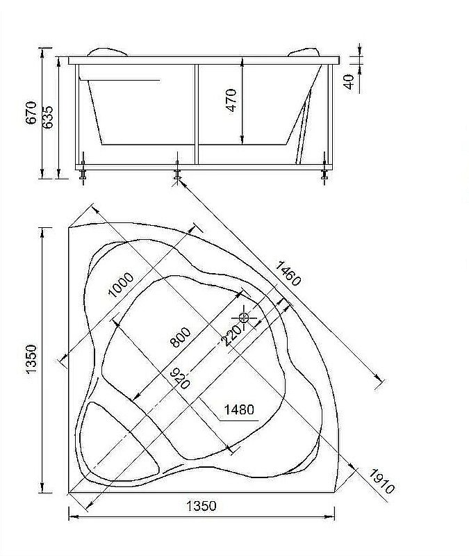 Ванна Aquatek Галатея 135х135 GAL135-0000022 белая купить в интернет-магазине Sanbest