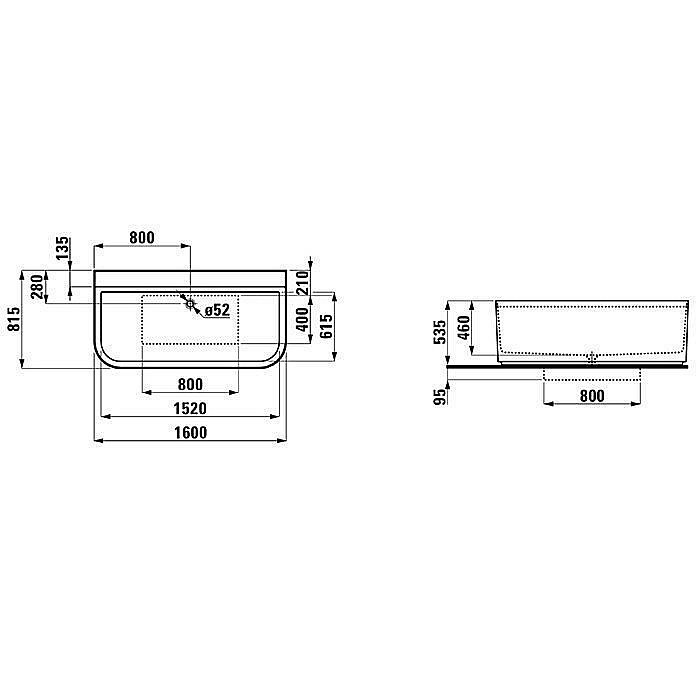 Ванна Laufen Sonar 160х81 2.2034.7.000.000.1 белая купить в интернет-магазине Sanbest