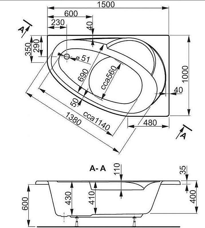 Ванна акриловая Vagnerplast Flora 150x100 купить в интернет-магазине Sanbest
