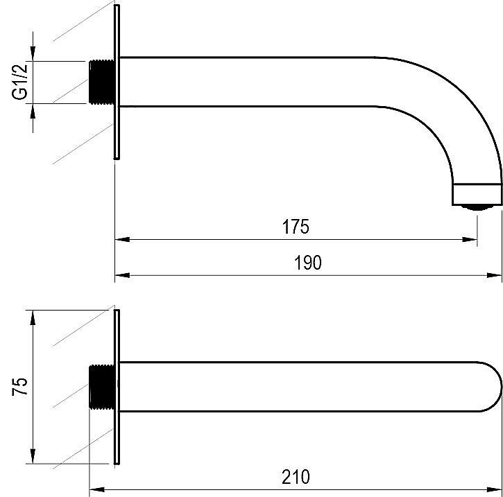 Излив на ванну Ravak Espirit X07P801 розовое золото купить в интернет-магазине сантехники Sanbest
