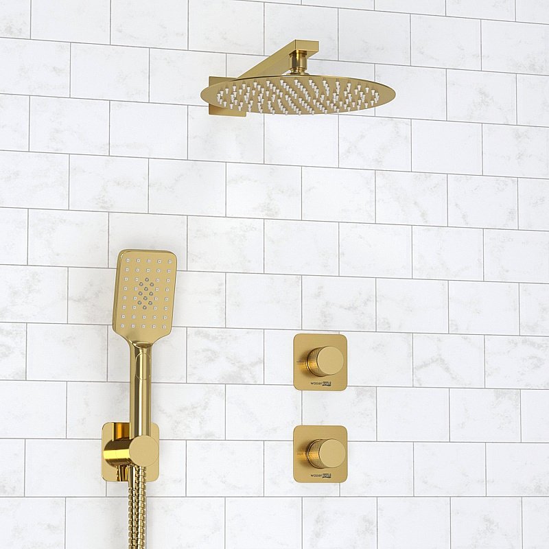 Душевая система WasserKRAFT Schunter 8200 SET2836 золото матовое купить в интернет-магазине сантехники Sanbest