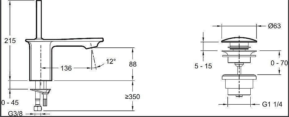 Cмеситель для раковины Jacob Delafon STANCE E14760-CP купить в интернет-магазине сантехники Sanbest