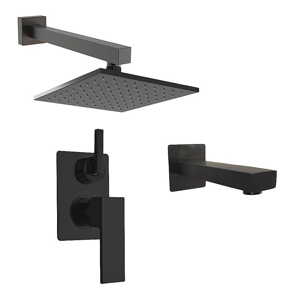Душевая система PAINI Grazia 21PZSET26911BATHHEAD черная матовая купить в интернет-магазине сантехники Sanbest