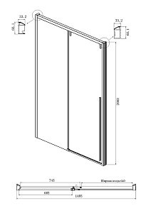 Душевой уголок Ambassador Intense IX 100IX + 19022204HBB 150х100 купить в интернет-магазине Sanbest