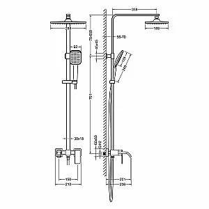 Душевая система Timo Selene SX-1013/03 черная матовая купить в интернет-магазине сантехники Sanbest