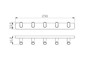 Вешалка с 5 крючками для ванной WONZON & WOGHAND GRAFFITY, Темный графит (WW-9355) купить в интернет-магазине сантехники Sanbest