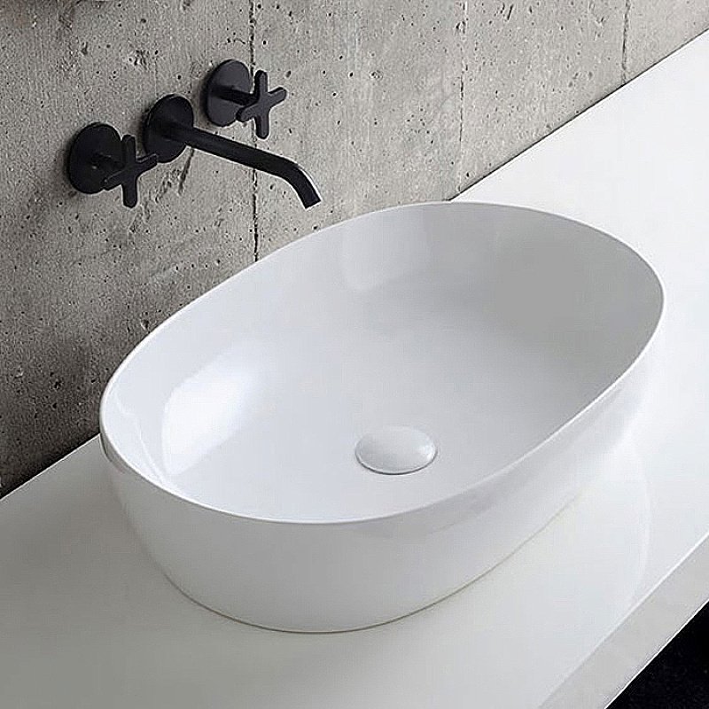 Раковина накладная Azzurra Elegance 60 ECI60 bi*0 белая купить в интернет-магазине Sanbest