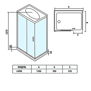 Душевая кабина WeltWasser WW500 LAINE XL 1212 профиль матовый хром/стекло прозрачное купить в интернет-магазине Sanbest