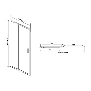 Душевая дверь Vincea Garda VDS-1G120CLGM 120 профиль вороненая сталь/стекло прозрачное купить в интернет-магазине Sanbest