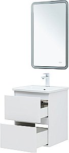 Тумба с раковиной Aquanet Эмбер 330463 50 белый матовый для ванной в интернет-магазине Sanbest