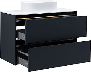 Тумба с раковиной Allen Brau Activity 100 1.34006.AM антрацит матовый/черный брашированный для ванной в интернет-магазине Sanbest