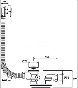 Слив-перелив Royal Bath Cliv-pereliv ClickClack 60 купить в интернет-магазине сантехники Sanbest