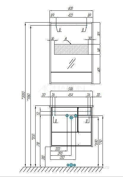 Зеркальный шкаф Акватон Ривьера 60 белый купить в интернет-магазине сантехники Sanbest