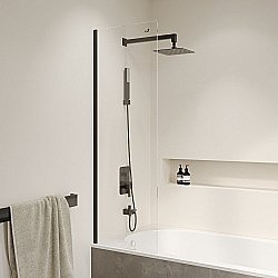 Шторка для ванны RGW Screens SC-056B 351105650-14 50х150 стекло прозрачное/профиль черный купить в интернет-магазине Sanbest