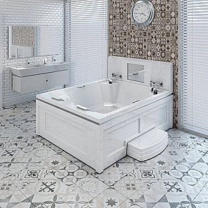 Минибассейн Радомир  Римини Platinum 1-30-0-0-5-047С 190х150 Серый мрамор купить в интернет-магазине Sanbest