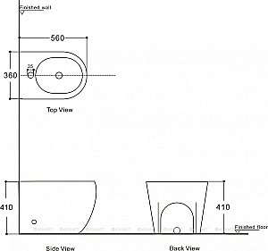 Биде напольное Aquanet Cetus 2.0 B1 LX-1831 купить в интернет-магазине Sanbest