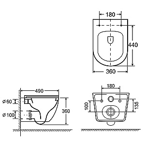 Инсталляция для унитаза Azario AZ-8010-1000 купить в интернет-магазине сантехники Sanbest