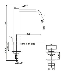 Смеситель для раковины Gattoni Ely 8846/88C0 купить в интернет-магазине сантехники Sanbest