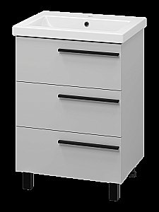 Тумба с раковиной Misty Ненси - 60 П-Нен-07060-503Я серая для ванной в интернет-магазине Sanbest