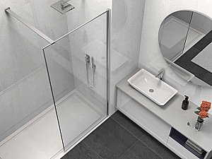 Душевое ограждение Vincea Walk-In VSW-1HS100CL 100 стекло прозрачное/профиль хром купить в интернет-магазине Sanbest