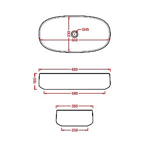 Раковина накладная Artceram Cognac 68 COL005 05 00 Bianco Matt купить в интернет-магазине Sanbest