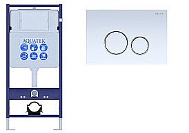 Инсталляция для унитаза Aquatek Standart INS-0000012 с кнопкой KDI-0000015 белая/хром купить в интернет-магазине сантехники Sanbest