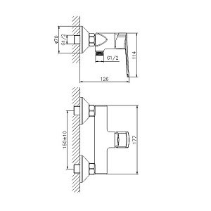 Смеситель для душа Koller Pool Style SL0450 купить в интернет-магазине сантехники Sanbest