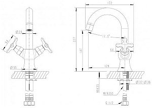 Смеситель для раковины Bravat SUMMER RAIN F177111C-1 купить в интернет-магазине сантехники Sanbest