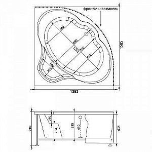 Акриловая ванна Aquanet Santiago 160 205545 с к/с купить в интернет-магазине Sanbest