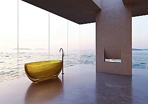 Ванна Abber Kristall AT9703Amber 170x75 желтая прозрачная купить в интернет-магазине Sanbest