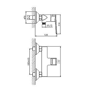 Смеситель для душа Koller Pool Style SL0450 купить в интернет-магазине сантехники Sanbest