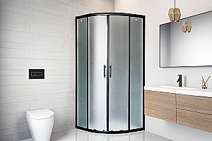 Душевой уголок Royal Bath RB90HKD-C-BL-Practic 90х90 стекло рифленое/профиль черный купить в интернет-магазине Sanbest