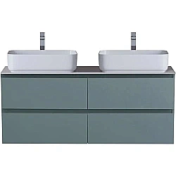 Тумба с раковиной и столещницей BelBagno 120 KRAFT-1200-4C-SO-AO+KEP-120-2-CEM голубая матовая для ванной в интернет-магазине Sanbest