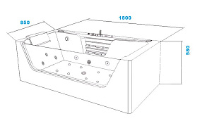 Акриловая ванна CeruttiSpa C-477-18A 180x85 купить в интернет-магазине Sanbest