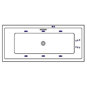 Ванна акриловая EXCELLENT Heaven Slim LINE WAEX.HEV18S.LINE.BR 180x80 белая с гидромассажем купить в интернет-магазине Sanbest